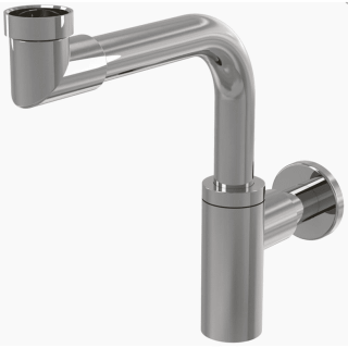 Сифон для раковины AlcaPlast Design цельнометаллический экономящий пространство A403